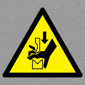 W030 Warning: Hand crushing between press brake tool